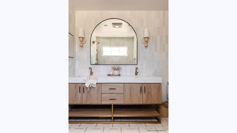 Cloe Tile, Tile In Bathroom, Bathroom Tiles Design Ideas, Bedrosians Tile, Bathroom Tile Designs, Bathroom Mirror Cabinet, Bathroom Tiles, Arizona Usa, In Bathroom