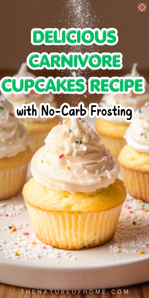 These guilt-free carnivore cupcakes with creamy frosting are a no-carb dessert dream! Rich, satisfying, and easy to make, they’re ideal for anyone on a carnivore or keto diet. Save this pin to enjoy a delicious, high-protein dessert that’s quick to prepare! Keto Cream Cheese Dessert Recipes, Easy Homemade Keto Desserts, Carb Free Treats, Carnivore Christmas Treats, Carnivore Mousse, Carnivore Diet With Fruit And Veggies, Keto Blender Recipes, Gluten Free Bariatric Recipes, Carnivore Dessert Ideas