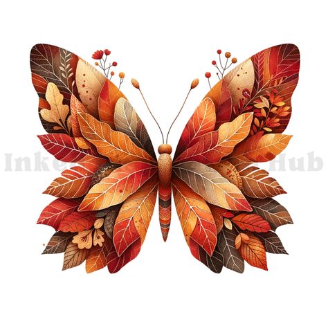 Monarch Butterflies Photography, Fall Leaves Png, Art Papillon, Leaves Png, Butterfly Png, Unique Illustration, Cute Laptop Stickers, Shirt Graphics, Butterfly Drawing