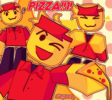 Work At A Pizza Place Fanart, Pizza Guy Roblox Fanart, Roblox Pizza, Roblox Drawing, Im Hungry, Pizza Guy, Pizza Boy, Cute Pizza, Pizza Delivery Guy