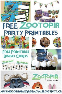 Free Zootopia party printables - invitations, decorations, games and more... The Ultimate Pinterest Party, Week 106 Zootopia Party Ideas, Zootopia Birthday Party Ideas, Zootopia Birthday Party, Zootopia Birthday, Zootopia Party, 4de Verjaardag, Free Printable Bingo Cards, Pinterest Party, Disney Party