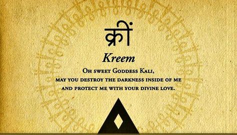 Kali Mantra, Buddhist Mantra, Phrase Tattoos, Shri Yantra, Sanskrit Quotes, Astrology Remedy, Healing Mantras, Mantra Quotes, Life Mantras