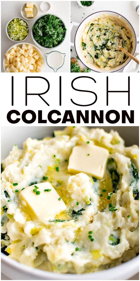 Sautéed Greens, Irish Mashed Potatoes, Colcannon Recipe, Buttery Mashed Potatoes, Sauteed Greens, Salt Pork, Light Meals, Holiday Favorite Recipes, One Pot Dinner