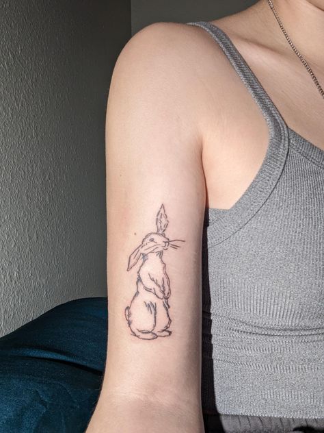 Storybook Tattoo Sleeve, The Velveteen Rabbit Tattoo, Traditional Bunny Tattoo, Velveteen Rabbit Tattoo, Hare Tattoo, Matching Tattoos For Couples, Couple Tattoo Ideas, Dna Tattoo, Bunny Tattoo