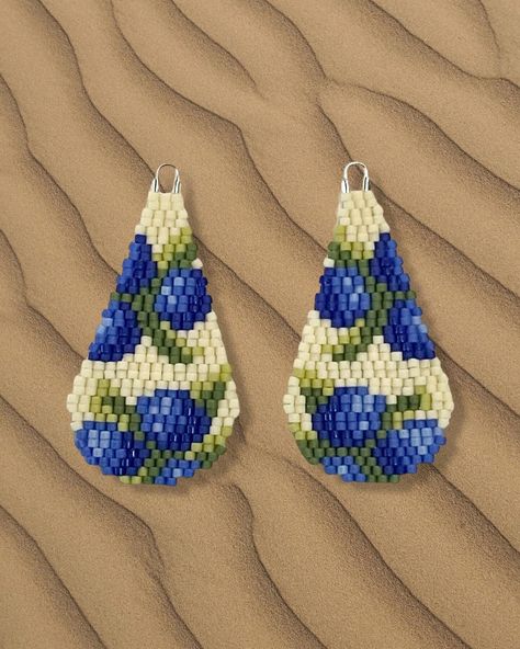 Beaded Blueberry Teardrop Earrings Native American Beaded Blueberries - Etsy in 2024 | Beaded earrings patterns, Beaded jewelry patterns, Handmade earrings beaded #Miyuki_Beads_Pattern #Earrings_Native_American #Brick_Stitch_Earrings #Brick_Stitch_Pattern Brick Stitch Pattern Earring, Miyuki Beads Pattern, Earrings Native American, Beadwork Designs, Brick Stitch Earrings, Brick Stitch Pattern, Bead Weaving Patterns, Handmade Earrings Beaded, Beaded Earrings Patterns