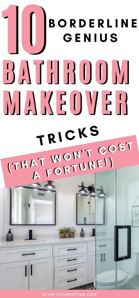 Easy Bathroom Upgrades, Diy Bathroom Ideas, Cheap Bathroom Makeover, Easy Bathroom Makeover, Easy Bathroom Updates, Mobile Home Bathroom, Home Improvement Diy, Simple Bathroom Remodel, Cheap Bathroom Remodel