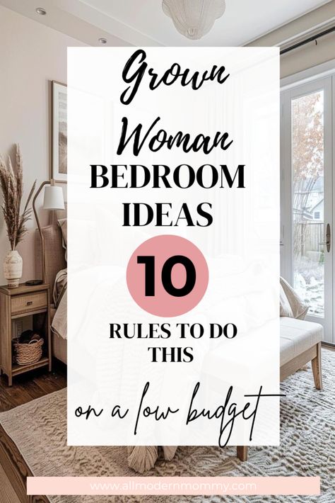 10 Rules for Creating a Grown Woman Bedroom Oasis Romantic Bedrooms For Women, Small Female Bedroom Ideas, Older Woman Bedroom Ideas, Bedroom 30 Year Old Woman, Women's Bedroom Ideas Aesthetic, Bedroom Ideas For 30 Year Old Woman, Bedroom Women Single, Femine Bedroom Ideas Home Decor, Cozy Bedrooms For Women