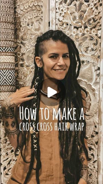 Dreadlocks & Boho Shop on Instagram: "How to make a Criss Cross Hair Wrap: 🧶
.
A little tutorial for you all, sharing how you can make a simple criss cross hair wrap on your dreadlocks, a perfect and simple way to decorate with your threads at home 🧵
.
Follow the steps:
1) Grab a thread and scissors
2) Cut your thread 3 times longer than your dreadlock
3) Find the midpoint
4) Make a loop with a classic overhand knot
5) Slide it through your dreadlock and tie it
6) Cross the threads over the dreadlock and twist
(I twist for extra security, you can just crossover if twisting is too hard)
7) Continue till the end
8) Tie a double knot and trim the end

Voila! Let me know if you like it in the comments 👇
(Dress & Accessories can be found on my shop)
.
.
.
#dreadlockstyles #dreadlockshare #dr How To Wrap Dreadlocks, Partial Dreads Hairstyles, Dreadlocks Aesthetic, Dreadlock Updos, Hair Wraps Thread, How To Make Dreads, Cut Hair At Home, Braids Dreadlocks, Partial Dreads