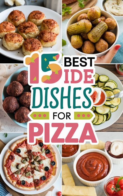 🍕🍴 Discover the ultimate side dishes to elevate your pizza night! #PizzaParty #YummyEats Pizza Sides Dishes Parties, Side Dishes For Pizza Party, What To Serve With Pizza At A Party, Sides For Pizza Party, Appetizers For Pizza Party, Sides With Pizza, Side Dishes For Pizza, Pizza Party Side Dishes, Sides For Pizza