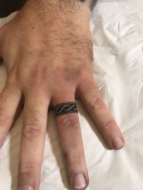 Men’s Wedding Band Tattoos, Tattoo Wedding Bands, Tattoo Rings, Wedding Band Tattoo, Tattoo Wedding, Wedding Bands For Men, Ring Tattoo, Tattoo Wedding Rings, Ring Tattoos