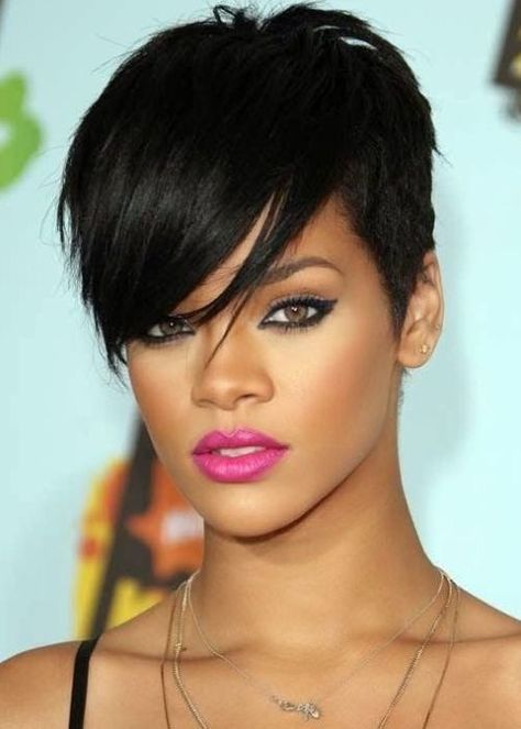 Rhianna Short Hair, Rihanna Short Hairstyles, Rihanna Short Hair, Haircut For Big Forehead, Rihanna Hairstyles, American Hairstyles, Indian Remy Hair, Short Hair Wigs, Hairstyle Gallery