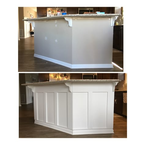 DIY board and batten kitchen island Kitchen Island Makeover, Kitchen Upgrades, Kitchen Island Design, Home Upgrades, Kitchen Redo, Updating House, Decor Minimalist, Kitchen Remodel Idea, Updated Kitchen