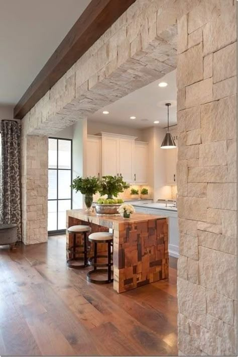 Stone Wall Interior Design, Stone Walls Interior, Stone Accent Walls, Stone Interior, Decor Fireplace, Wallpaper Accent Wall, Interior Kitchen, Stone Walls, Interior Wall Design