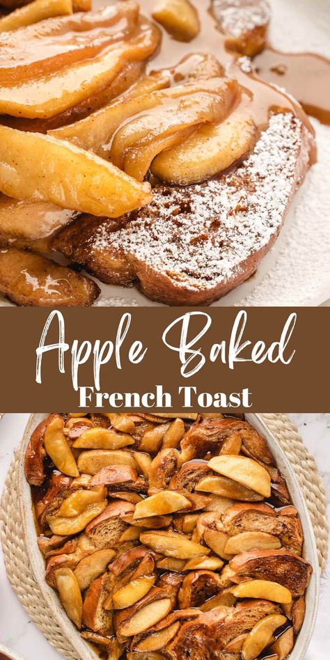 Apple Baked French Toast - I Heart Eating Apple French Toast Bake, Apple Toast, French Toast Recipe Cinnamon, Apple Topping, Apple French Toast, Challah French Toast, French Toast Muffins, Dessert Waffles, Baked French Toast