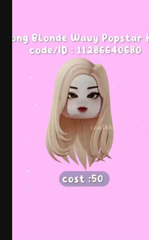 Id Roblox, Roblox Id Codes, Roblox Hair, Roblox Id, Long Blonde, Hair Clothes, Roblox Codes, Cool Art Drawings, Ulzzang Girl