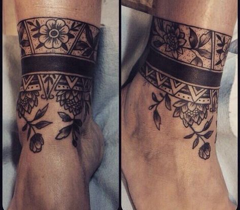 Ankle Tattoo Wrap Around Cover Up, Ankle Cuff Tattoo For Women, Ankle Tattoos For Women Mandala, Ankle Cuff Tattoo, Ankle Tattoo Cover Up, Wrap Around Ankle Tattoos, Ankle Band Tattoo, Rebirth Tattoo, Tattoo Ankle