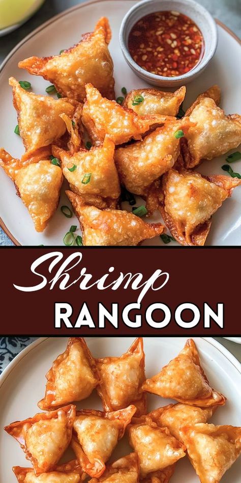 Love crispy appetizers? 🍤 ✨ Try this Shrimp Rangoon recipe for your next party or snack! With its golden, crunchy wonton wrapper and creamy shrimp filling, this dish is a crowd-pleaser that will have everyone asking for more. 👉 Click to Pin this recipe and bring delicious restaurant-quality appetizers straight to your kitchen! Don’t forget to share your creations with us. #ShrimpRangoon #SeafoodRecipes #AppetizerIdeas #EasyRecipes #PartySnacks #Wonton #ShrimpLovers #CrispyGoodness Shrimp Rangoon Recipe, Shrimp Rangoon, Wonton Filling Recipes, Wonton Wrapper Recipes Appetizers, Shrimp Filling, Wonton Wrapper Recipes, Baked Shrimp Recipes, Rangoon Recipe, Shrimp Wonton