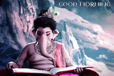 Ganesha Gif, Lord Ganesha Good Morning, Vignaharta Ganesh, Ganpati Ji, Shiva Family, Ganesh Chaturthi Images, Shree Ganesh, Good Morning Animation, Lord Shiva Family