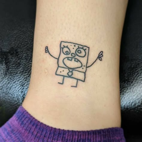 Spongebob Tattoo, Tato Flash, Red Tattoo Ideas, Shape Tattoo, 4 Tattoo, Tattoos Geometric, Stick N Poke, Weird Tattoos, Red Tattoos