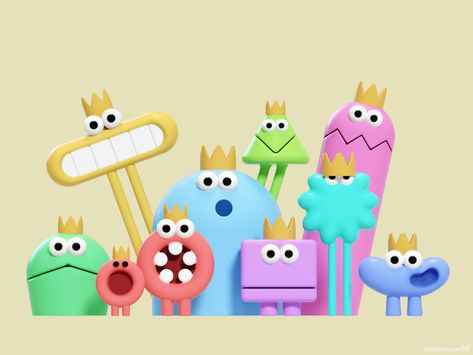 Monster Squad, Simple Character, Cartoon Monsters, 3d Artwork, Learning Design, Monster Design, Graphic Elements, Character Sketch, 3d Characters