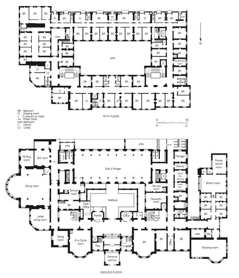 Hotel Floor Plan, Langham Hotel, Portland Stone, Billiard Rooms, Hotel Floor, Elevation Drawing, Coffee Room, Hotel Plan, Victorian London