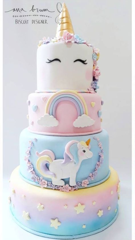 unicorn cake Birthday Cake Rainbow, Unicorn Cake Design, Cake Unicorn, Cake Designs For Girl, Cake Rainbow, Savory Cakes, Unicorn Birthday Cake, Magic Cake, Unicorn Theme