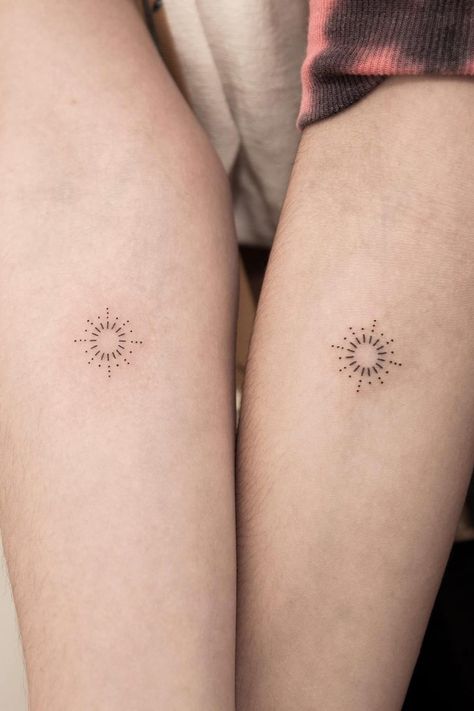 Two Suns Tattoo, Sunshine Tatoos Ideas, Sun Tattoo Small Sunshine, Sunshine Tattoos For Women, Sun Fine Line Tattoo, Sun Wrist Tattoo, Sun Tattoos For Women, Dainty Sun Tattoo, Tiny Sun Tattoo