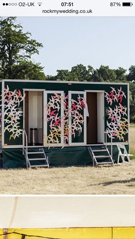 Love this idea of decorating the portaloo to make it look a bit nicer Wedding Inspo, Home Goods, Make It, Garage Doors, Love This, Outdoor Decor, Home Decor, Home Décor