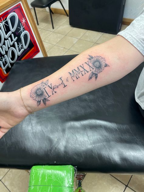 Twin mom tattoo Tattoo Ideas For Twins Mom, Mom Of Twins Tattoo Ideas, Tattoo For Twins Mom, Twin Mom Tattoo, Roman Numeral Tattoo With Flowers, Twin Tattoos, Kid Name Tattoo, Twin Names, October Birth Flowers