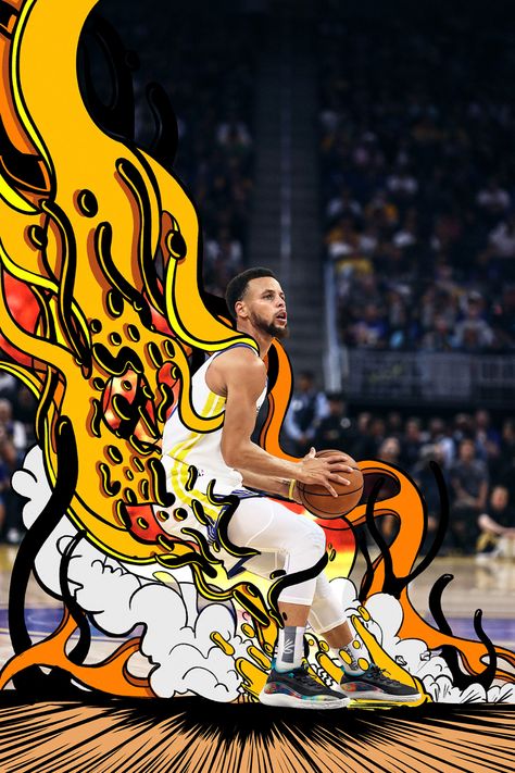 Sports Motion Graphics, Stephen Curry Poster, Flow Logo, Nba Wallpapers Stephen Curry, Mvp Basketball, Basketball Drawings, Lebron James Wallpapers, Curry Wallpaper, Nba Artwork