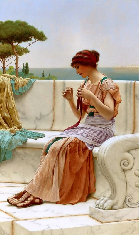 Raphaelite Paintings, Escape Art, Raphaelite Art, William Godward, John William Godward, Pre Raphaelite Paintings, Lawrence Alma Tadema, Greek Paintings, Pre Raphaelite Art