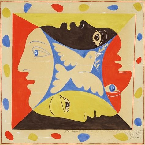 @mepaintsme on Instagram: “Pablo Picasso, The Four Faces, 1951” Picasso Collage, Suzanne Valadon, Picasso Portraits, Picasso Drawing, Pablo Picasso Art, Picasso Paintings, Picasso Art, Scarf Design, Pablo Picasso