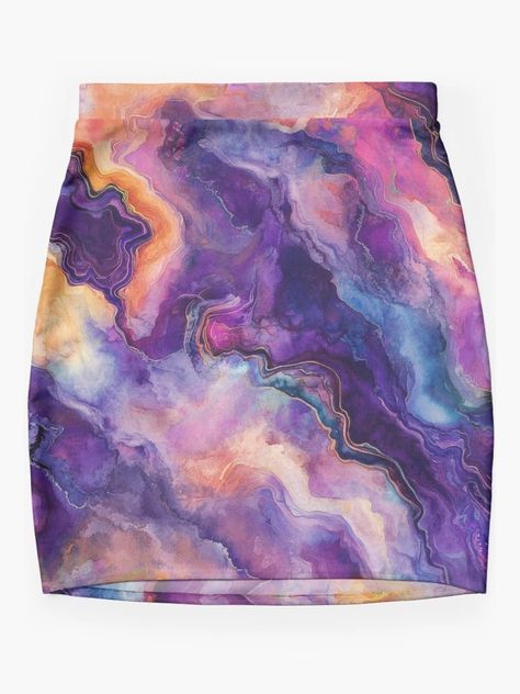 "Purple and Magenta Marble Abstract Tie Dye Opal Gemstone" Mini Skirt for Sale by nonsensegoods | Redbubble Marble Abstract, Marble Print, Opal Gemstone, Living Design, Skirts For Sale, Surface Design, Mini Skirt, Print On Demand, Tie Dye