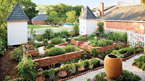 Sophisticated and Savvy Colonial Garden, No Grass Backyard, Concrete Patios, Herb Garden In Kitchen, Herb Garden Design, Potager Garden, Veg Garden, Have Inspiration, The Secret Garden