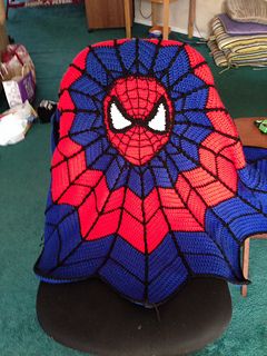 Spiderman Crochet Blanket, Spiderman Quilt, Crochet Blanket Pattern Free, Uncinetto Zig Zag, Spiderman Crochet, Spiderman Blanket, Crochet Kids Blanket, Crochet Pillow Patterns Free, Quilted Throw