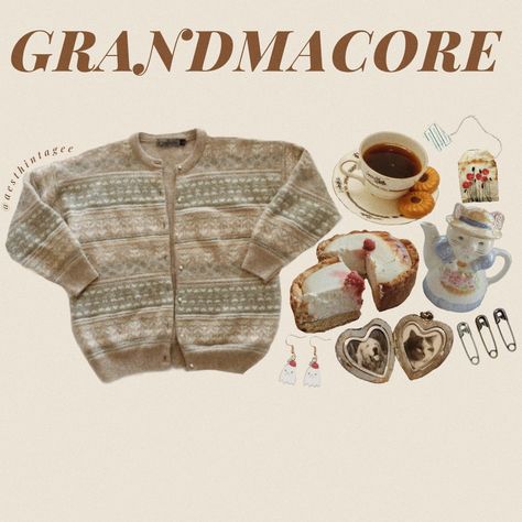 Grandma Core Aesthetic Outfits, Kitchen Aesthetic Vintage, Grandparents Aesthetic, Grandmacore Aesthetic Outfit, Grandma Core Fashion, Granny Aesthetic, Grandmacore Outfit, Cottagecore Moodboard, Introvert Vibes