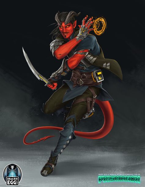 Sci Fi Tiefling, Cyberpunk Dragon, Tiefling Rogue, Dnd Tiefling, Rogue Character, D D Races, Blood Hunter, Space Fantasy, Fantasy Races