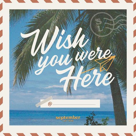 September Letters on Instagram: “During this time, we all wish we were closer to the people we love. There’s nothing better than getting an actual postcard in the mail from…” Wish You Were Here Postcard, Scrapbook Drawings, Wish You Were Here, Wish You Are Here, Tasting Room, Design Project, Wedding Stuff, Our Love, Chalkboard Quote Art