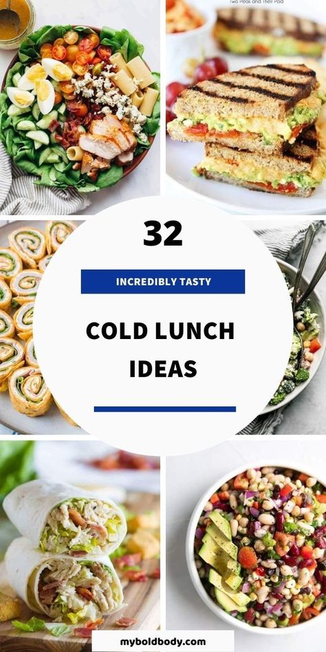 Cold Meals For Lunch, Delicious Lunch Recipes, Cold Lunch Ideas For Work, Healthy Cold Lunches, Cold Lunch Ideas, Lunch Bowl Recipe, Easy Meal Prep Lunches, Cold Lunch, Cold Salads