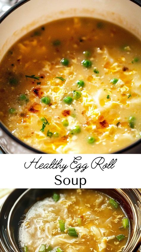 This Delicious Egg Roll Soup is a flavorful, healthy winter treat perfect for winter meals dinners or festive Friendsgiving gatherings. A savory mix of pork, cabbage, carrots, and a hint of ginger, it’s light yet filling, making it an ideal starter or main dish for chilly nights. Serve it with a side of crispy wontons or crusty bread for the ultimate winter comfort food. Egg Rolls In A Bowl, Winter Meals Dinners, Egg Roll Soup, Soup For Winter, Healthy Egg Rolls, Pork Cabbage, Crispy Wonton, Winter Meals, Winter Comfort Food