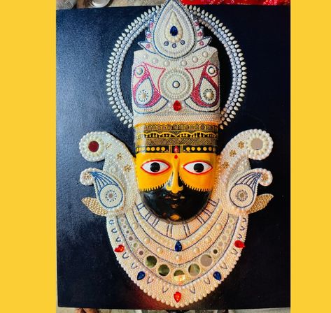 Hand made khatu shyam ji clay mural within 18 days and It's cost is 25000 art by aditya saini imsatgram - @artist__for__a__name Khatu Shyam Ji, 3d Painting On Canvas, Shyam Baba, Khatu Shyam, Print Design Art, Carving Art, Cute Polymer Clay, 3d Painting, Indian Art Paintings