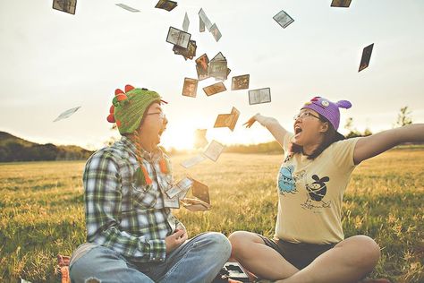 We love how Kitty and Ted's engagement photos by Orange Turtle Photography not only show off how cool of a couple they are, but also their favorite things, including the Incan Gold game and . . . Photo: Orange Turtle Photography Country Engagement, When I Get Married, Wedding Photography Styles, Engagement Poses, Engagement Photo Poses, Couple Photoshoot Poses, Wedding Engagement Photos, Fall Engagement, Wedding Videographer