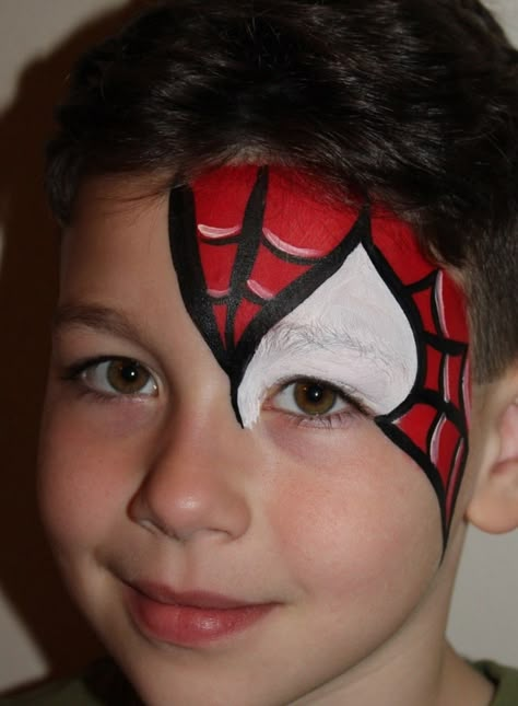 Simple Spiderman Face Paint, Simple Face Painting Ideas For Kids, Simple Face Paint Designs, Kids Face Painting Easy, Spider Man Face Paint, Easy Face Painting Designs, Venom Face, Spiderman Face, Face Painting Easy