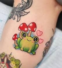 Beautiful Tattoo Designs, Mom Daughter Tattoos, Frog Tattoo, Heartbeat Tattoo, Rose Shoulder Tattoo, Tattoo Board, Mushroom Tattoos, Frog Tattoos, Petite Tattoos