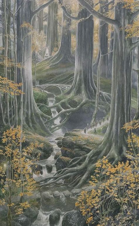 Alan Lee Art, Tolkien Illustration, Alan Lee, John Howe, Middle Earth Art, Forest Elf, Tolkien Art, Lotr Art, Forest Illustration