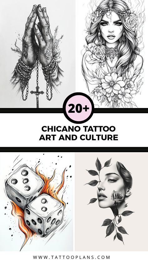 This pin features four captivating images showcasing Chicano tattoo art. It highlights the cultural significance, artistry, and intricate designs that tell stories of identity and resilience, perfect for tattoo lovers and cultural enthusiasts. Chicano Tattoo Drawings, Mexican American Culture, Tattoos Drawing, Stunning Tattoos, Chicano Tattoo, Chicano Tattoos, Art Showcase, Mexican Heritage, Best Sleeve Tattoos