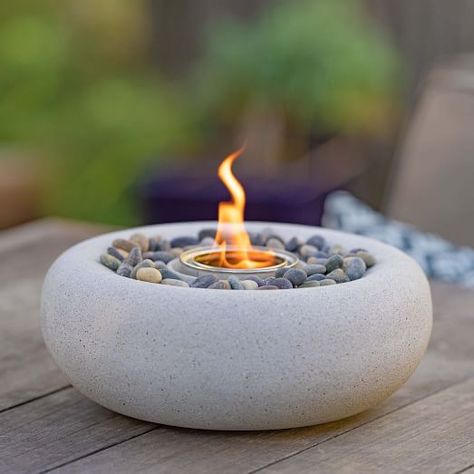 Fire Bowl Table, Tabletop Fire Bowl, Mexican Beach Pebbles, Small Lounge Chairs, Small Lounge, Bioethanol Fireplace, Outdoor Cushion Covers, Fire Bowls, Fire Pit Table