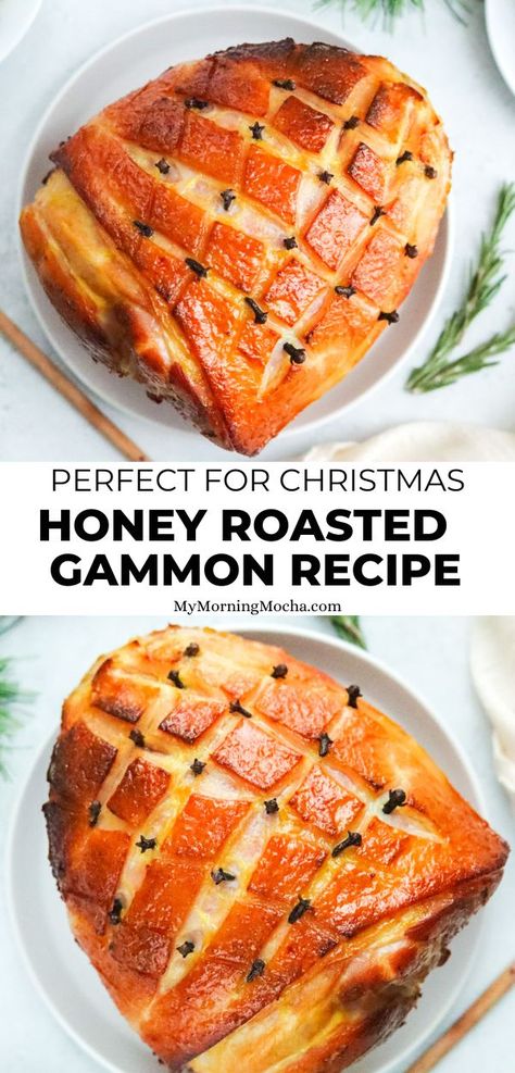 Glaze For Gammon Easy Recipes, Easy Gammon Recipes, Gammon Glaze Recipes, Honey Roast Gammon, Christmas Gammon Recipes, Honey Glazed Gammon, Baked Gammon, Slow Cooked Gammon, Roast Gammon