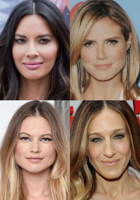 olivia munn, heidi klum, behati prinsloo, sarah jessica parker Dramatic Natural Classic, Style Essence, Bone Structure, Dramatic Classic, Dramatic Style, Natural Style, Classic Beauty, Face Shapes, Classic Style