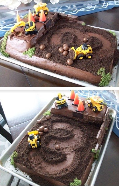 Cake For 3rd Birthday, Construction Site Cake, Construction Birthday Cake, Healthy Birthday, Construction Theme Birthday Party, Construction Cake, Dirt Cake, Truck Cakes, Construction Birthday Parties